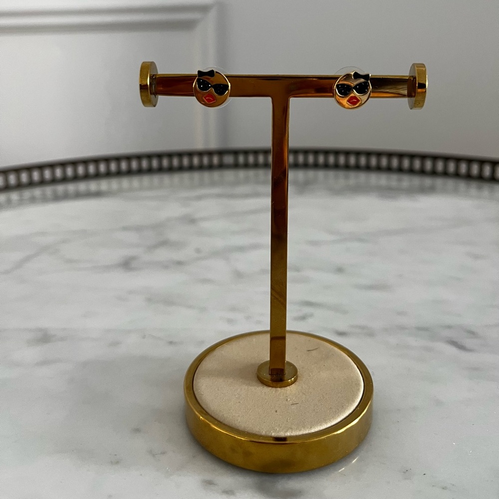 Kate Spade Mrs Emoji Gold plated stud earrings